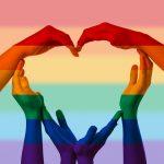 rainbow heart hands